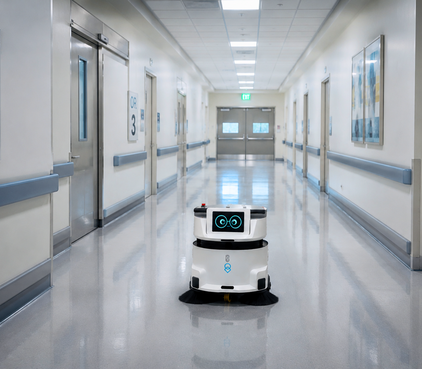 uClean in hospital hallways