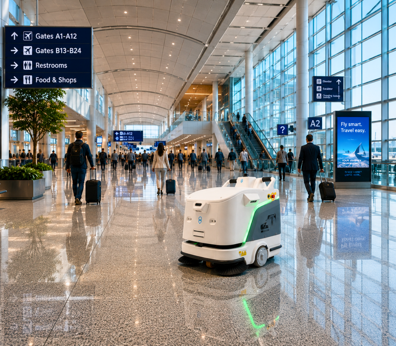 uClean in airport terminal