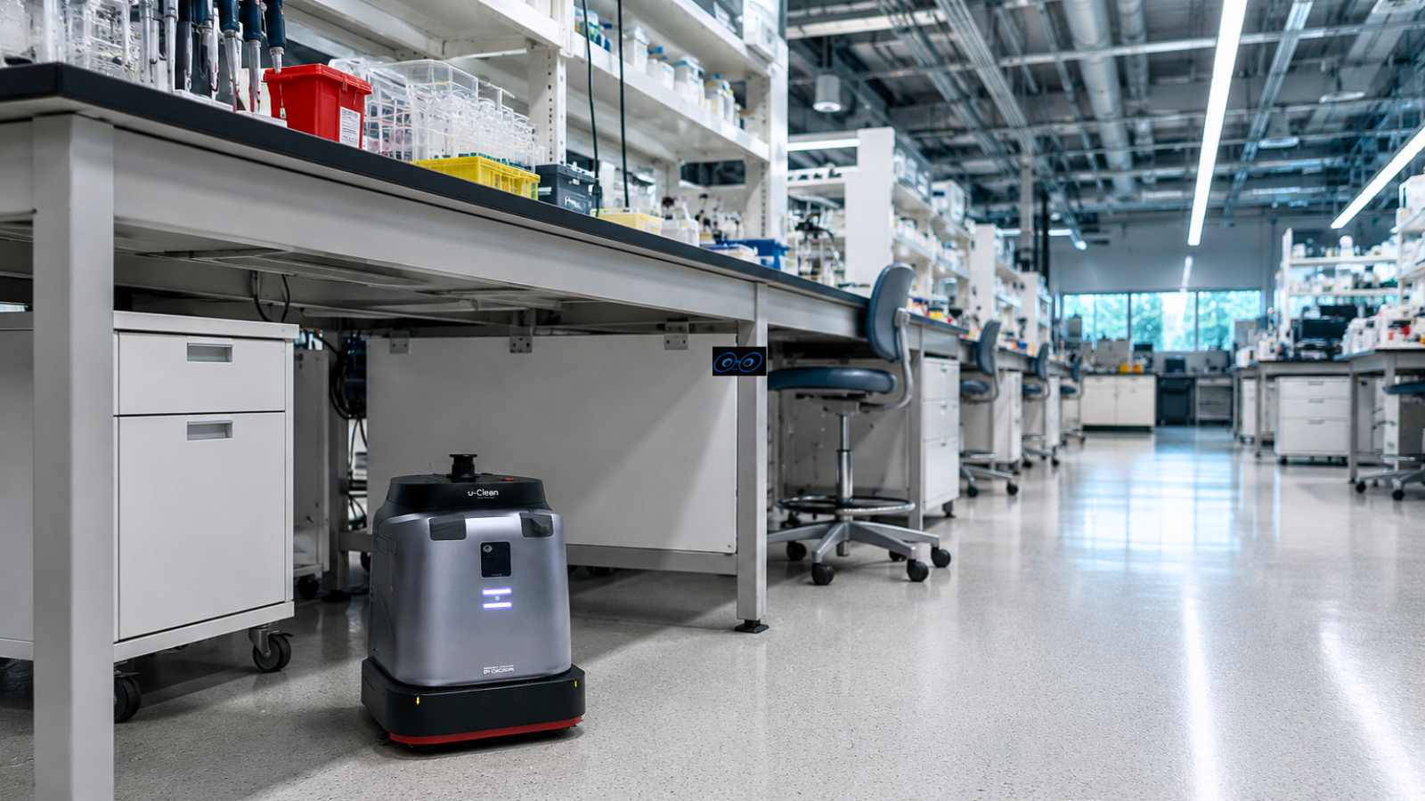uClean under lab table